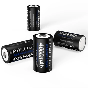 PALO 4 Pcs Batteries C Size Battery Original 1.2 V Ni-MH akumulator 4000mAh akumulator Bateria Baterias z kartą darmowa wysyłka