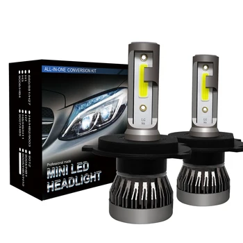 PAMPSEE Super Mini Size H4 LED HB3 9005 9006 HB4 H7 H11 H1 Auto Lamp Car Headlight Bulb led dla pojazdów 60 W 8000LM 6000K 12 W