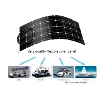 Panel słoneczny 100w słoneczny monokrystaliczny element elastyczny do samochodu/łodzi/parowca 12 24 100 Watt bateria słoneczna ES/UK/FR
