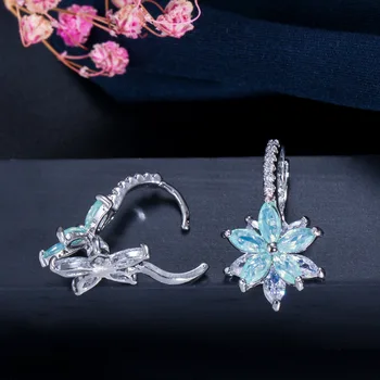 PANSYSEN wysokiej jakości Czech Topaz kamień klip kolczyki dla kobiet luksusowy koktajl 925 srebro mody biżuteria Kolczyki