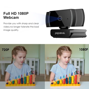 PAPALOOK AF925 Webcam 1080P Full HD автофокусная kamery do komputera z mikrofonem, obrotowe strumieniowe komputerowa kamera