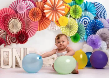 Paperflower tło nowonarodzone dzieci baby shower sesja zdjęciowa tło Studio 1-urodziny ciasto smash background photo studio prop