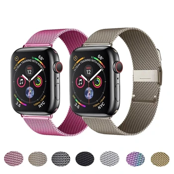 Pasek do Apple watch seires 6 5 4 3 SE mc Band 38 mm 42 mm akcesoria pasek bransoletka milanese zawias Apple watch band 40 mm 44 mm