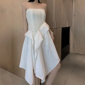 Patchwork Spódnica Dla Kobiet Z Wysokim Stanem, Z Falbankami Asymetryczne Hem Duży Rozmiar Eleganckie Spódnice Damskie 2020 Moda Odzież Nowa Tide K