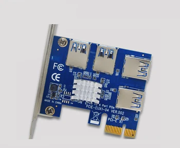 PCI Express Riser Card od 1 do 4 PCIe 16X Riser Card USB 3.0 PCI-E adapter port mnożnik konwerter do wydobycia BTC Bitcoin Miner