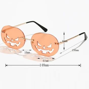 Peekaboo dynia vintage okulary kobiety bez oprawy śmieszne akcesoria męskie okulary owalne puste hale prezenty na Halloween