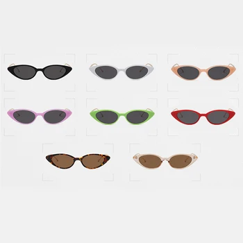 Peekaboo małe kocie oko okulary dla kobiet marki projektant połowa metalu czarny czerwony leopard zielone owalne okulary dla kobiet prezent