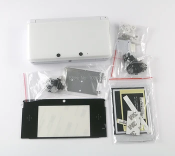 Pełna kompletny obudowa osłona dla 3DS Case wymiana pokrywy naprawy części z przyciskami panel czołowy metalowy dotykowy długopis zestaw