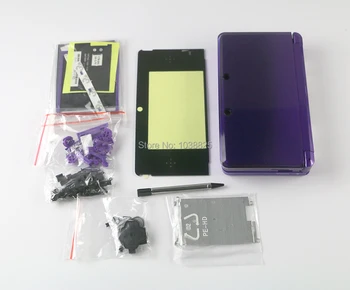 Pełna kompletny obudowa osłona dla 3DS Case wymiana pokrywy naprawy części z przyciskami panel czołowy metalowy dotykowy długopis zestaw