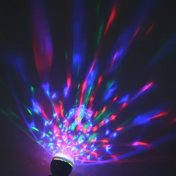 Pełne kolorów E27 85-265v w 110 v 220 v RGB auto światło obrotowe etapu lampy led świąteczna atmosfera led reflektor lampy