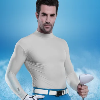 Pgm letni mężczyzna Golf lód jedwabne koszule z długimi rękawami ochrony przeciwsłonecznej topy oddychające szybkoschnące gęste mięśnie bielizna AA11814