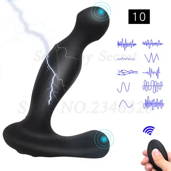 Pilot zdalnego sterowania elektryczny szok prostaty wibrator analny wtyczkę G Spot wibracyjny wibrator masażer sex zabawki dla mężczyzn, kobiet, masturbator