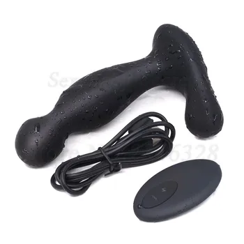 Pilot zdalnego sterowania elektryczny szok prostaty wibrator analny wtyczkę G Spot wibracyjny wibrator masażer sex zabawki dla mężczyzn, kobiet, masturbator