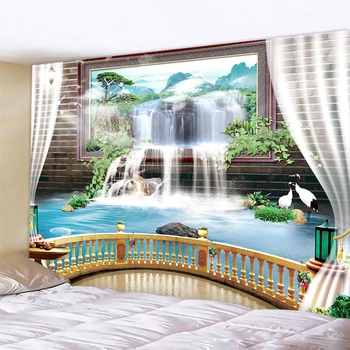 Piękny wodospad krajobraz dekoracje do domu gobelin ścienny tkaniny artystycznej dekoracyjne maty do jogi hippie drogowy materac