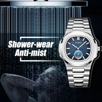 PLADEN dorywczo zegarki sportowe dla mężczyzn czarny skórzany pasek Najlepsze marki luksusowych wojskowe Wodoodporny zegarek Sportowy zegarek kwarcowy 2020