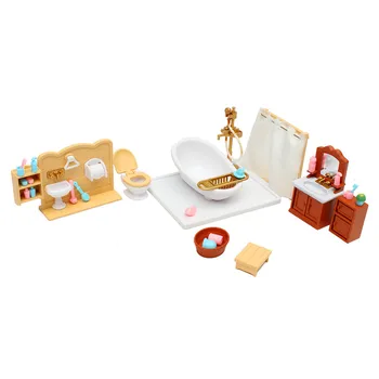 Plastikowe mini łazienka miniatury meble zestawy zestaw do MAJSTERKOWANIA domek dla lalek zabawka dla dzieci wystrój lalka prezent dla dzieci