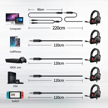 Plextone G800 Gaming Headphone Lightweight PC Gamer Headset 50mm Horn Unit 190 mm mikrofon do urządzeń przenośnych,notebooków, PS4,XBOX One