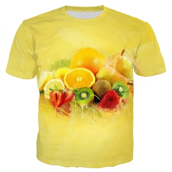 PLstar Cosmos 2019 summer New style Fashion Mens t shirts Strawberry Fruit / Kiwi 3D Print Men Women Casual Cool t shirt