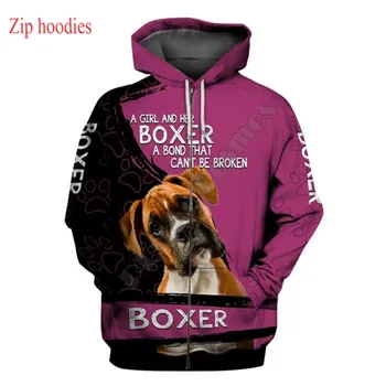 PLstar Cosmos Mens for women jacket Boxer dog hoodies 3D printed Kapturem Casual animal zip hoodies meble, ubrania drop shipping