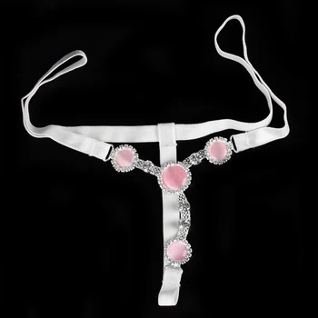 Plus rozmiar różowy diament panie majtki seks gra nosić stringi stringi porno przezroczysta bielizna z wycięciami kobiety seksowna bielizna