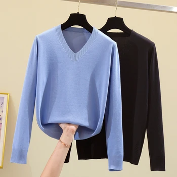 Plus rozmiar serek na drutach swetry swetry kobiety 2020 jesienna moda luźne długie rękawy koreańskie damskie bluzy top oversize ubrania
