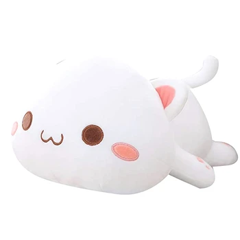 Pluszowe zabawki biały kot szary kot podaruj przyjaciółce prezent śliczna kocia lalka