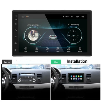 Podofo 2 din Car Radio 2.5 D GPS Android odtwarzacz multimedialny uniwersalny 7