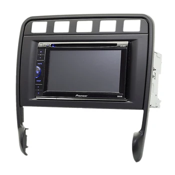 Podwójny Din Radio powięzi dla PORSCHE Cayenne (955/957) 2002-2010 panel deski rozdzielczej instalacja wykończenie zestaw osoba czarna ramka GPS