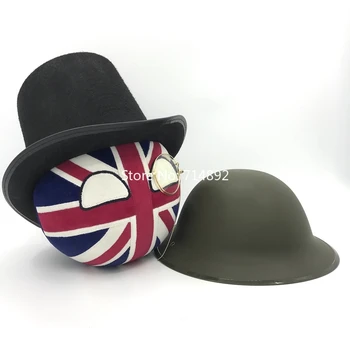 Polandball pluszowe zabawki Countryballs pluszowe lalki wielka Brytania wielka Brytania piłkę i kreskówka okulary kapelusz kask cosplay na prezent