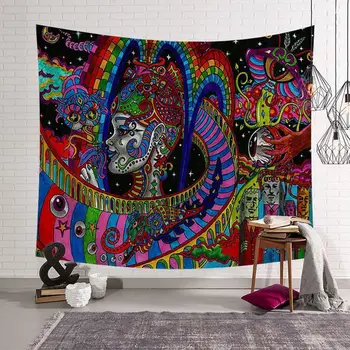 Poliestrem Hippie Mandala Wzór Gobelin Streszczenie Sztuka Malarstwo Na Ścianie Gobelin Pokój Dzienny Wystrój Rzemiosła