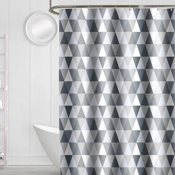 Poliestrowe zasłony prysznicowe PEVA geometryczny wzór wanna do domu hotele łazienka wodoodporny formy dowód kurtyna z haczykami