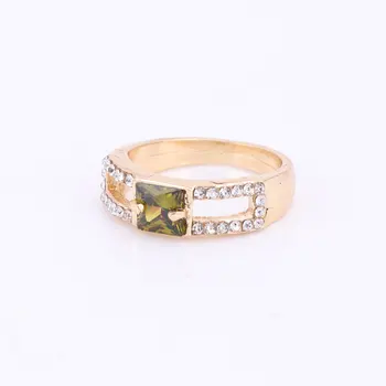Poprawiny Naszyjnik Zestawy Biżuterii Dla Kobiet Moda Zielony Kryształ I Rhinestone Złoty Kolor Wisiorek Akcesoria
