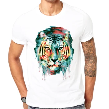 Popularne modne męskie topy 2019 lato ostatnich wydrukowany projekt tygrys człowiek nowość t-shirt cool zwierząt koszula topy można skonfigurować