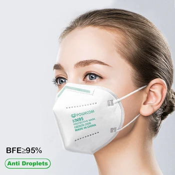 POWECOM CE FFP2 KN95 Maska wielokrotnego użytku 5-warstwowa filtr maseczka do twarzy, oddychająca anty-kurz usta muflowy pokrywa higieniczna maska do twarzy