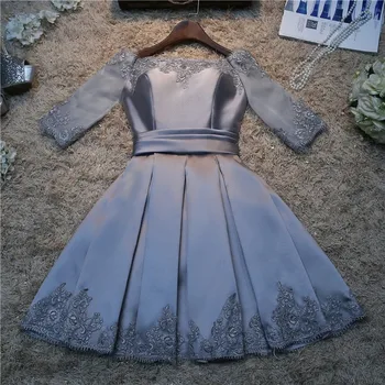 Prawdziwe zdjęcia z sprzedaż Hurtowa moda sukienka 2020 wiosna lato panna młoda ślub toast odzież suknia krótka szampan #XA2