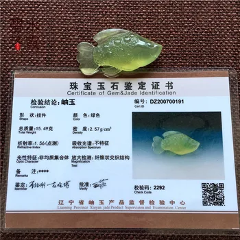 Prawdziwy zielony jadeit wisiorek ręcznie rzeźbione ryby wisiorki naszyjnik top marki mężczyźni kobiety prawdziwe jade biżuteria jadeite jade naszyjnik