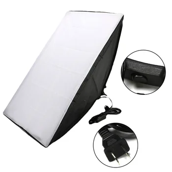 Pro Softbox 50x70cm Photo Box + Four-ograniczona Lamp Holder Lighting Photo Studio Equipment Soft Box Kit EU/US Plug for Photographic