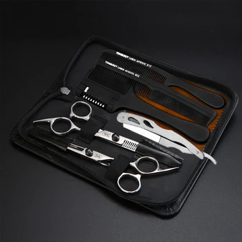 Profesjonalny Japonia 440c 6 cali nożyczki do włosów Zestaw noży nożyczek nożyczki do fryzjera cięcia przerzedzenie narzędzi