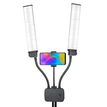 Profesjonalny Podwójny Arms Led Light Photo Lighting Video Fill Light Led Makeup Lamp Studio Live Broadcast Lamp-Eu Plug