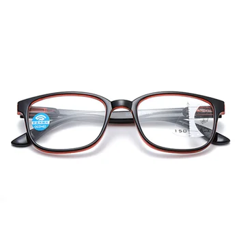 Progressive multifocal obiektywy okulary do czytania Mężczyźni Kobiety kwadratowe anty-światło niebieskie okulary ramka w pobliżu odległość wzroku dioptrii 1.0 1.5 2.0 2.5 3.0