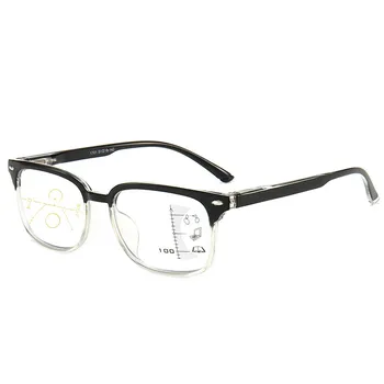 Progressive multifocal obiektywy okulary do czytania męska i damska duża ramka kwadratowe anty-światło niebieskie okulary dioptrii 1.0 1.5 2.0