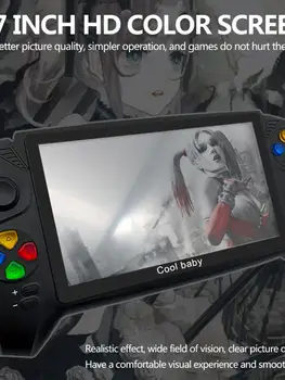 Przenośna konsola do gier PSP Retro Dual Rocker Joystick 7 calowy ekran TV Game Player dla rodzinnych podwójnych graczy