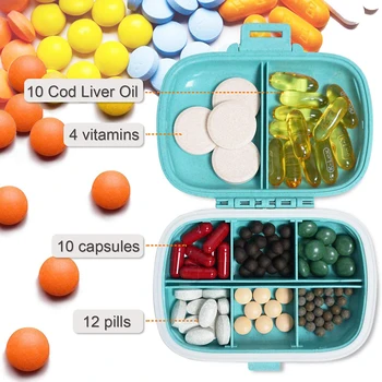 Przenośne pudełko na tabletki Case 7 dni co tydzień Pillbox z 8 wymiennymi siatkami i pierścieniem do pojemnika Medicine Tablet Pill Organizer Container