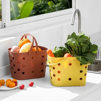 Przenośny puste naczynia koszyk do przechowywania owoców i warzyw ramka kosz do mycia łazienki kosz do kąpieli ruszt kosz do warzyw