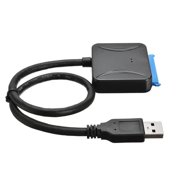 Przenośny SATA do USB 3.0 2.5/3.5 HDD SSD dysk twardy konwerter kablowy wtyk liniowy zasilacz obsługuje wysokiej prędkości do 5 Gb / s