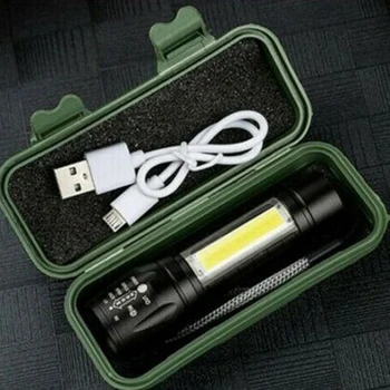Przenośny USB Akumulator latarka LED skalowalne światło ze skrzynią na kempingu turystyki pieszej połowów wspinaczki polowania aktywnego wypoczynku