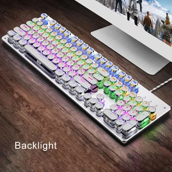 Przewodowa mechaniczna klawiatura do gier 104 klawisze, przełączniki dla graczy z 9 efektami świetlnymi NK-Shopping