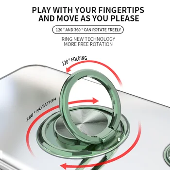 Przyciąganie magnetyczne etui do telefonu iPhone 12 Pro Max 12 Mini Slim Soft TPU odporna na wstrząsy samochodowy Magnes pokrywa z uchwytem pierścieniowym