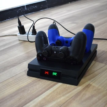 PS4 Slim Pro kontroler bezprzewodowy joystick PS4 ładowarka Dual USB szybkie ładowanie stacja dokująca do Playstation 4 kontroler Bluetooth