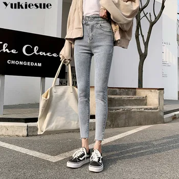 Push up Jeans woman Plus Size Casual high waist summer spring skinny Pant Slim Stretch Denim mom jeans for women Blue black
